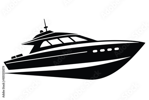 yacht silhouette vector illustration. EPS File