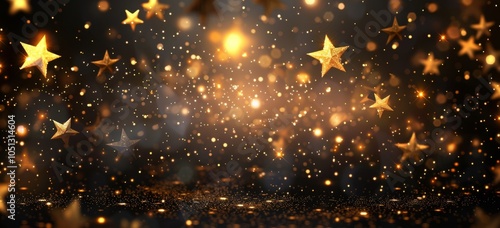 Wallpaper Mural Create a celestial atmosphere with the enchantment of a Magical Golden Star Shower, twinkling, glistening, and radiant with golden stars. Perfect for celebrations and festive occasions Torontodigital.ca