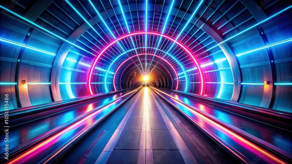 Experience a futuristic LED tunnel aglow with vivid laser beams, where advanced technology enhances movement and creates an immersive, captivating atmosphere for all. Experience a futuristic LED tunnel aglow with vivid laser beams, where advanced technology enhances movement and creates an immersive, captivating atmosphere for all.