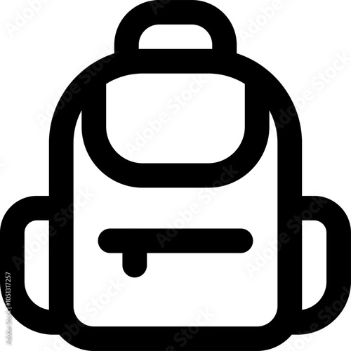 UI school bag Vector Icon Illustration. Line Style
