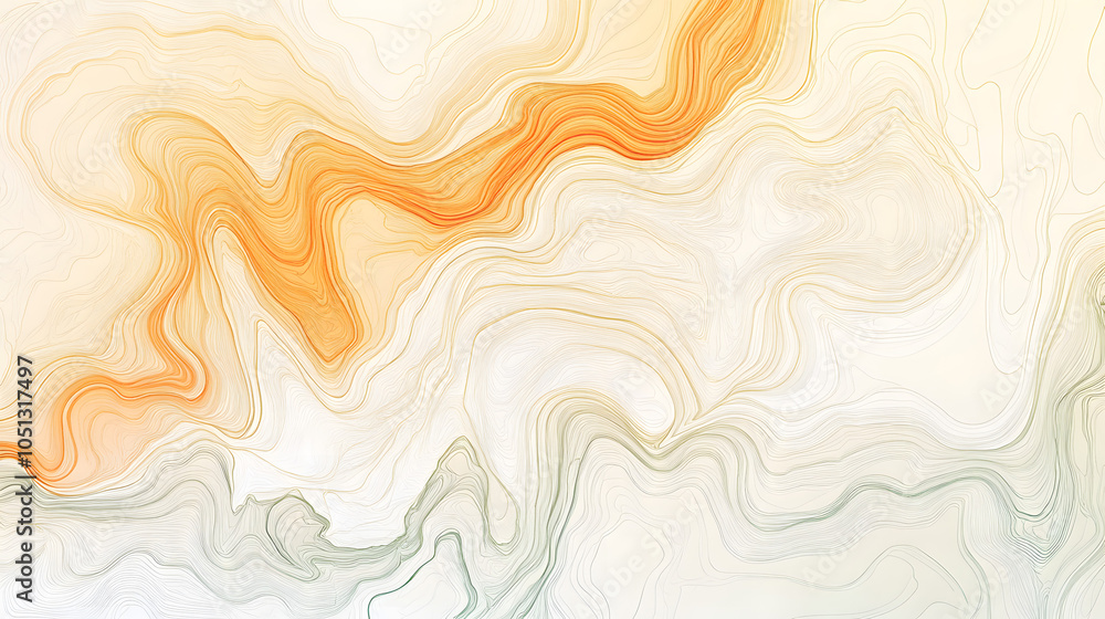 Fototapeta premium Ethereal Topographic Contour Map with Gradient Lines and Flowing Patterns