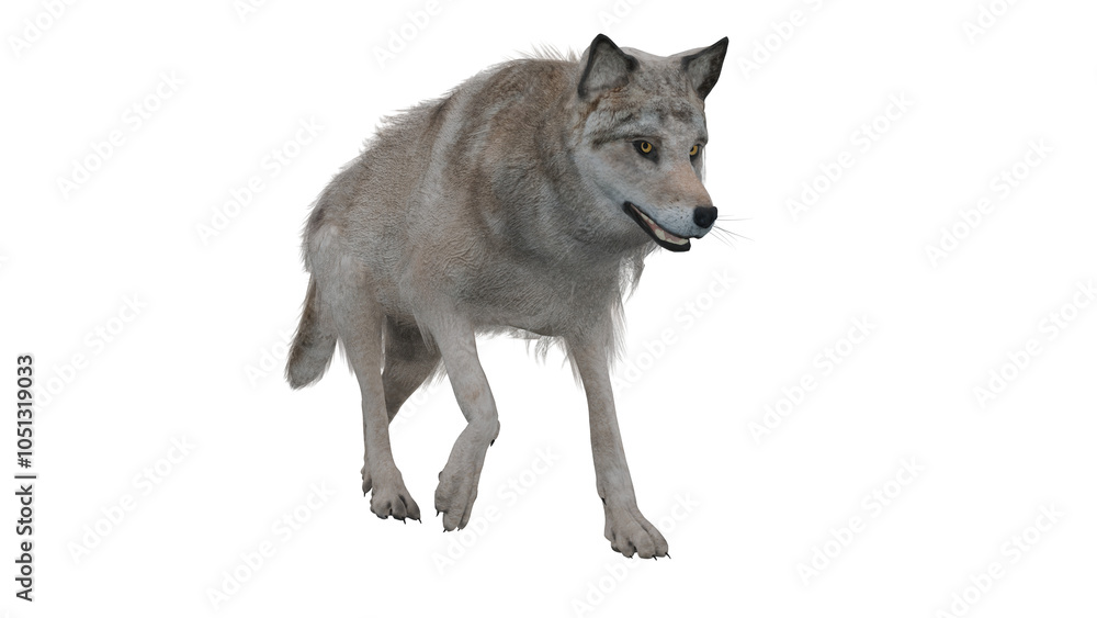 Obraz premium Wolf Walk Pose 3D Render