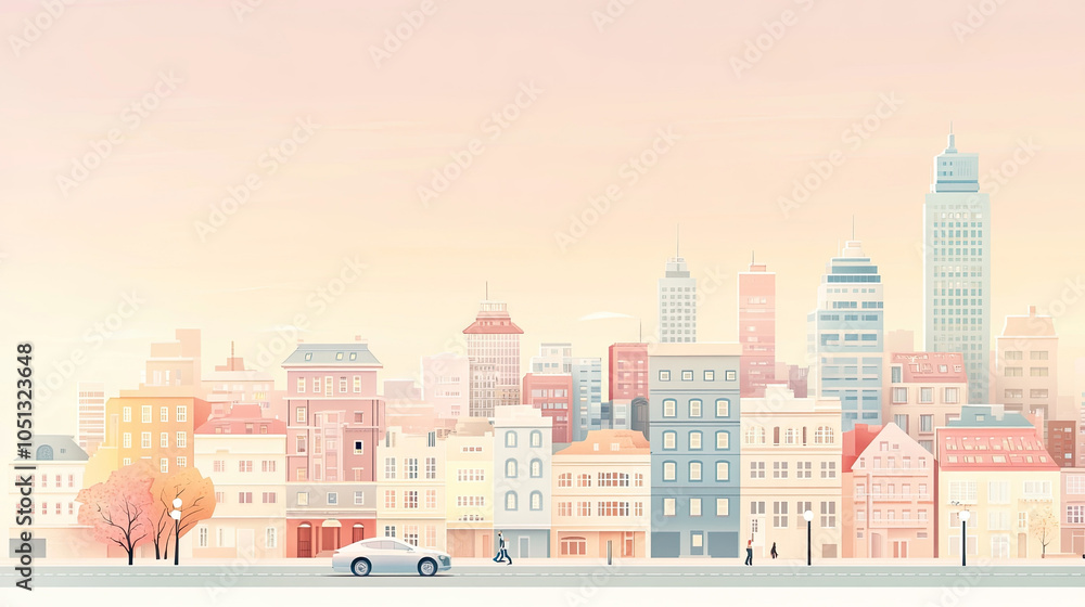 Colorful residential buildings in the city Colorful residential buildings in the city