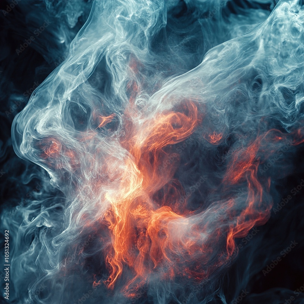 Fototapeta premium Abstract Smoke and Fire Swirls: A Psychedelic Dream