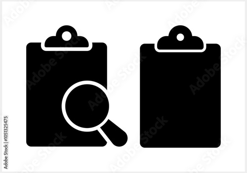 Clip board icon. Check form sheet sign. Clipboard checklist. Quality Control stroke. Vector stock illustration