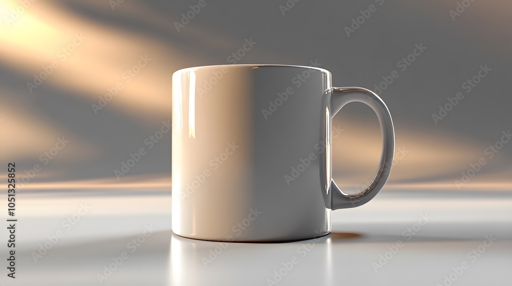 Obraz premium Elegant Blank Coffee Cup on Soft Background