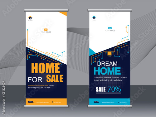 Business banner roll up set, standee banner template. modern banner.