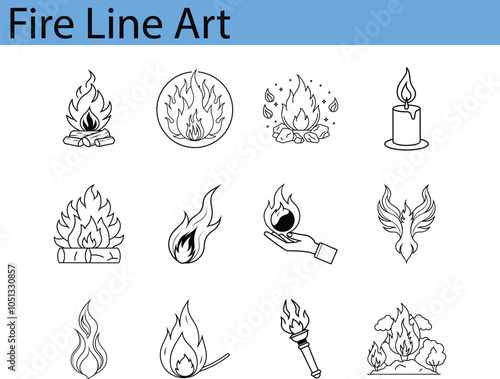 Fire Line Art Illustration Collection