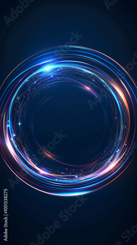 Glowing circle lines on dark blue background wallpaper for phone