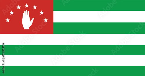 Abkhazia Flag Vector - Official Abkhazia Flag With Original Color and Size Proportion