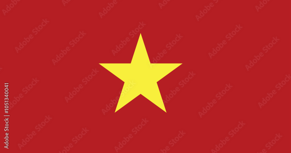 Vietnam Flag Vector - Official Vietnam Flag With Original Color and Size Proportion