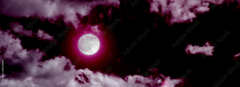 The moon in the night sky