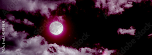 Obraz na płótnie The moon in the night sky w salonie