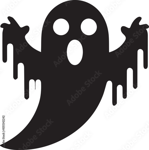 Ghost isolated on white background. Vector illustration 