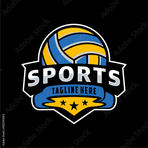 Volleyball logo design vector illustration, for volleyball club