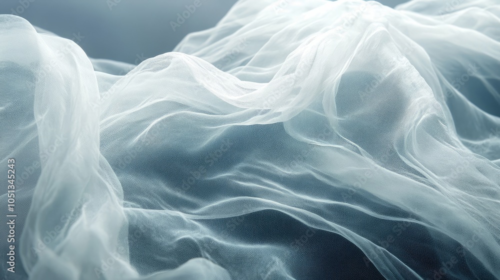 Abstract flowing white fabric on a blue background. Abstract flowing white fabric on a blue background.