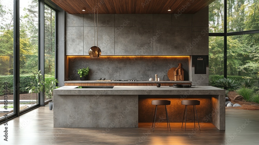 Modern kitchen design with minimalist elements and natural light. Modern kitchen design with minimalist elements and natural light.