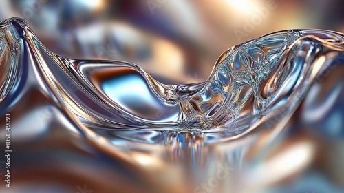 Abstract Metallic Fluid Motion Art – Shiny, Reflective Liquid Design Wallpaper