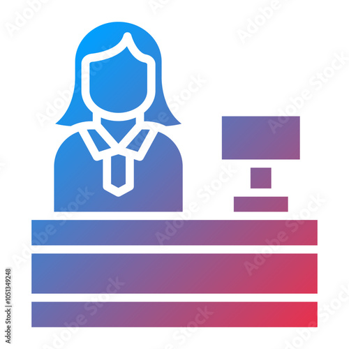 Clerk Female Icon Style