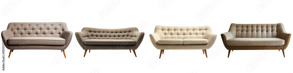 Fototapeta premium Elegant and Inviting Sofas Arranged in a Harmonious Living Room Design with Contemporary Furnishings and Decor Elements