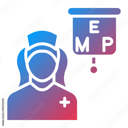 Ophthalmic Nurse Female Icon Style