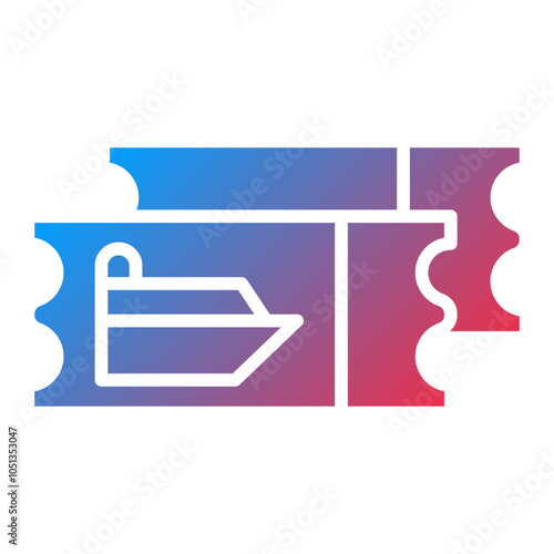 Cruise Ticket Icon Style