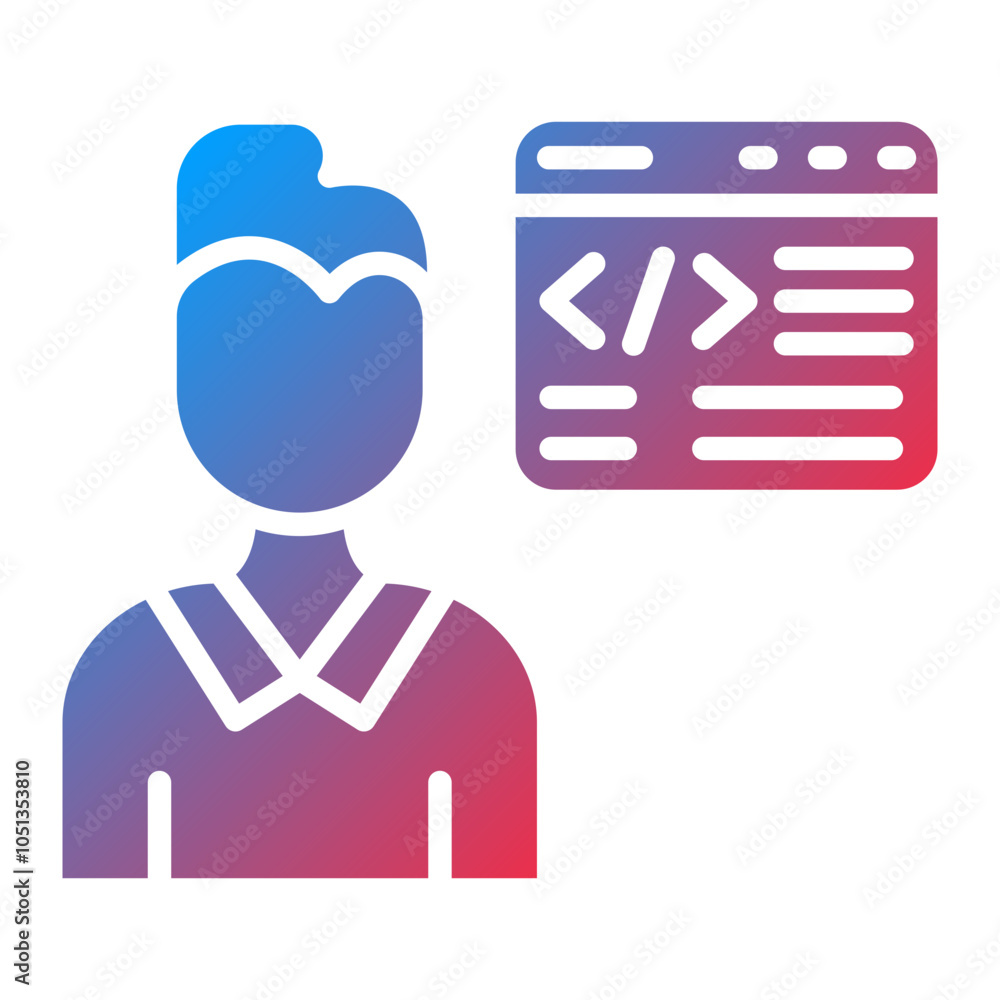 Citizen Developer Male Icon Style Citizen Developer Male Icon Style