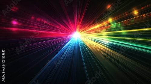 Abstract Rainbow Light Rays