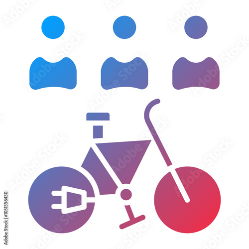 Electric Bike Share Icon Style