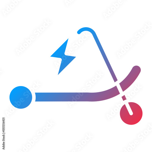 Electric Kick Scooter Icon Style