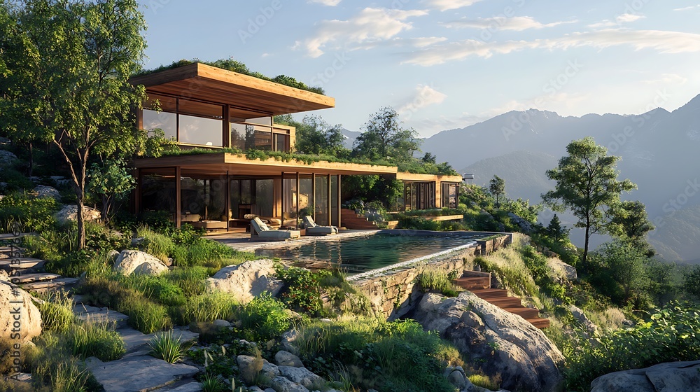 Fototapeta premium Modern Mountaintop Home