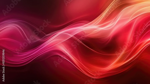 Abstract red and orange wavy lines on a dark background.