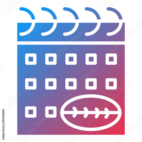 Rugby Match Date Icon Style