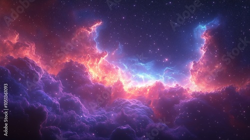 Abstract Colorful Nebula Beautiful 