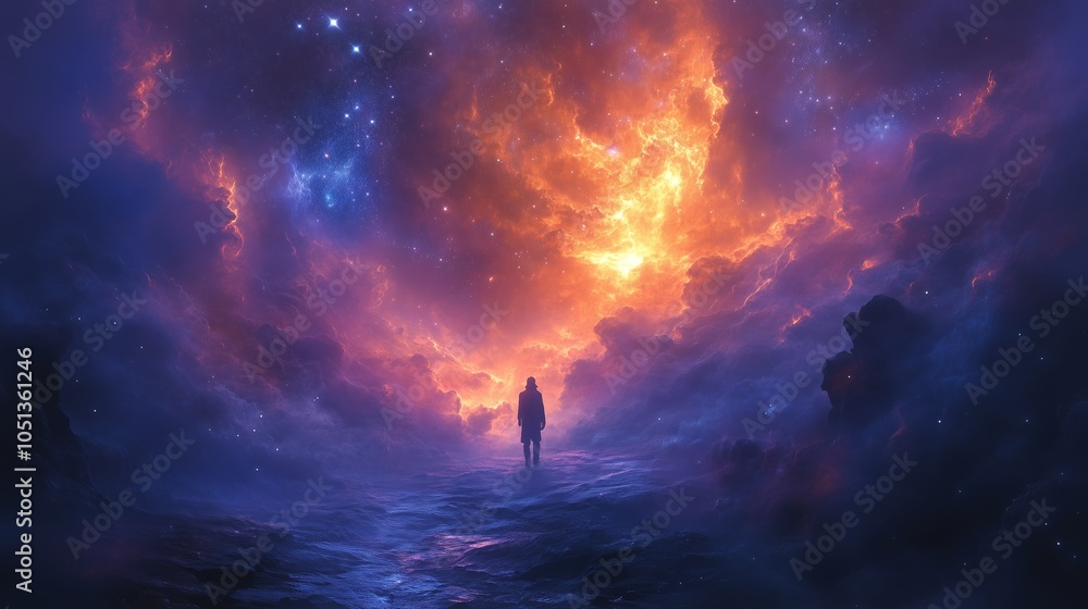 Obraz premium Abstract Colorful Nebula Beautiful 