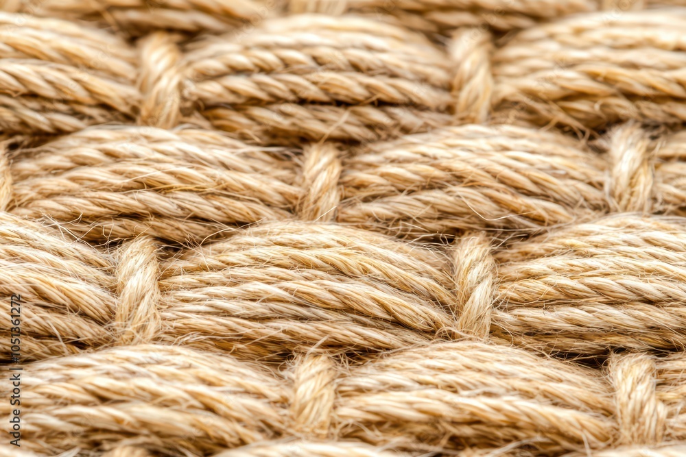 Close-up of woven natural rope texture, highlighting its intricate patterns and earthy tones. Close-up of woven natural rope texture, highlighting its intricate patterns and earthy tones.