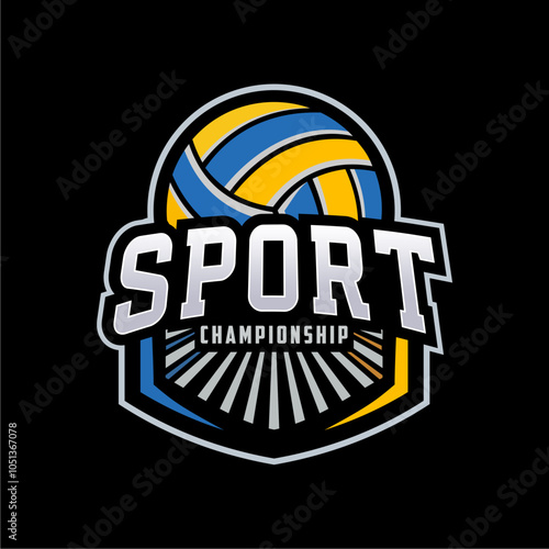 Volleyball logo design vector illustration, for volleyball club