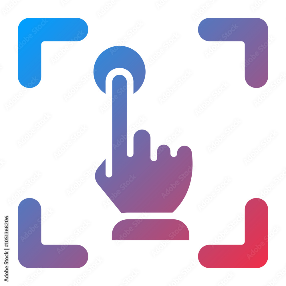 Obraz premium Fingerprint Scanning Icon Style
