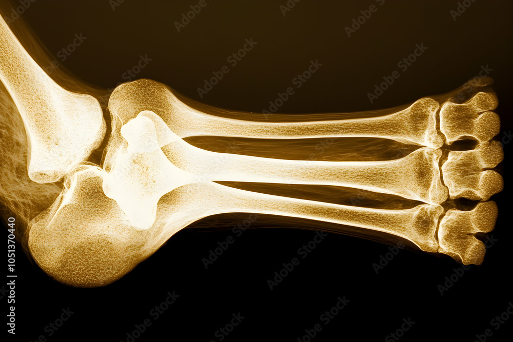 Naklejka premium Ankle X-ray: Detailed Medical Image 