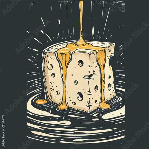 Art and Illustration of cheese perfect for design
