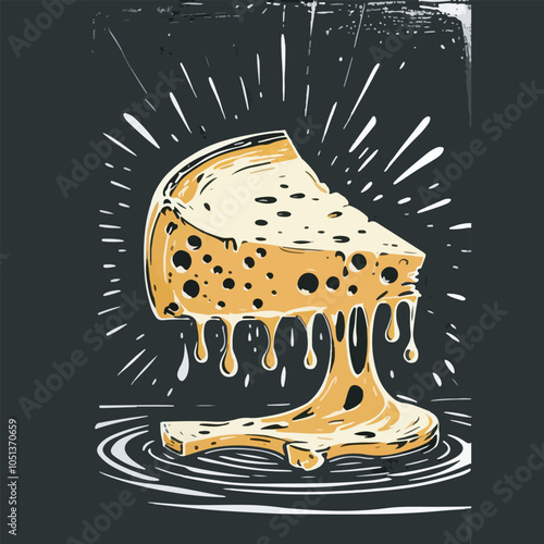 Art and Illustration of cheese perfect for design
