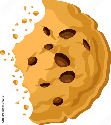 chocolate cookie chip vector illustration