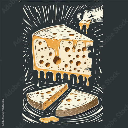 Art and Illustration of cheese perfect for design