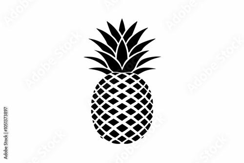 Tropical Pineapple Silhouette Design