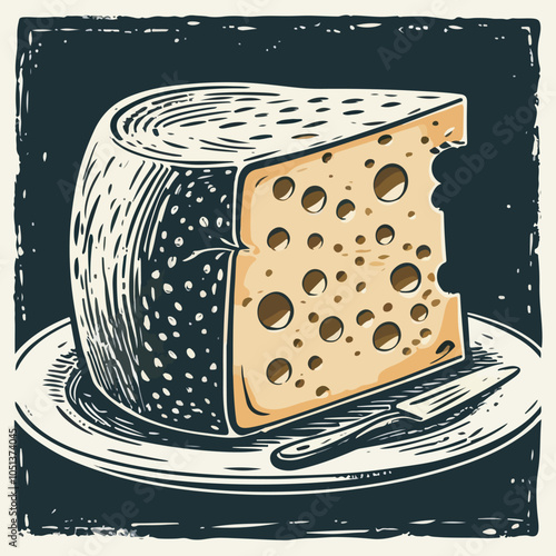 Art and Illustration of cheese perfect for design