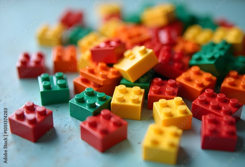 Naklejka premium Plastic building blocks