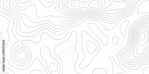 Topographic map background geographic line map with seamless ornament design. The black on white contours vector topography stylized height of the lines map.	