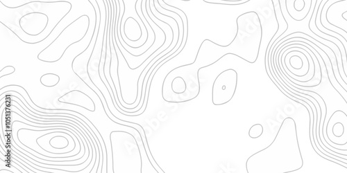 Topographic map background geographic line map with seamless ornament design. The black on white contours vector topography stylized height of the lines map.	