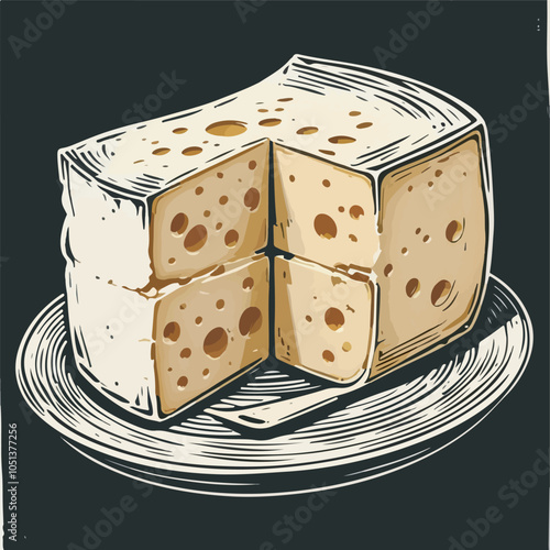 Art and Illustration of cheese perfect for design