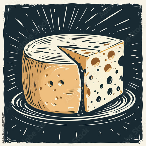 Art and Illustration of cheese perfect for design